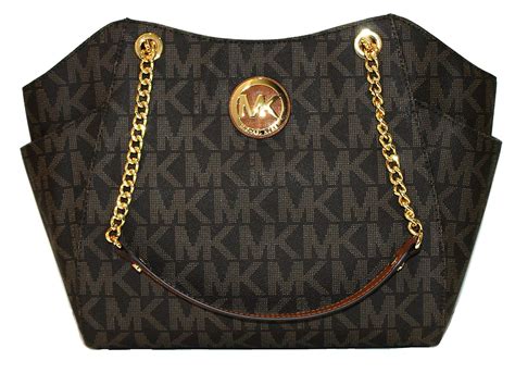 michael kors brown signature satchel|mk brown.